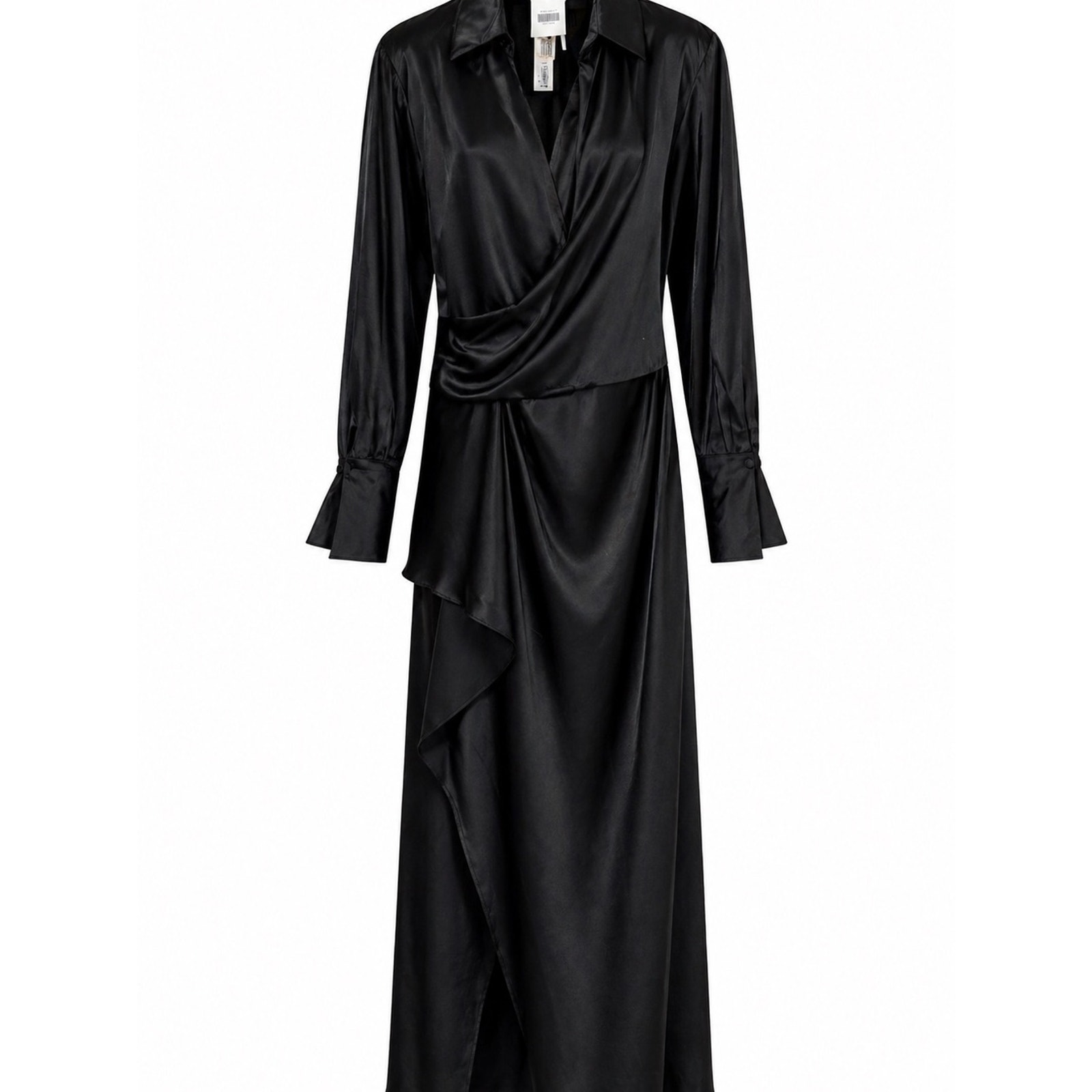 Simkhai Elegant Black Wrap Midi Dress